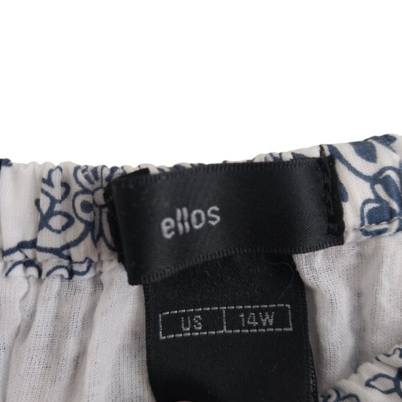 Ellos Plus Size Cotton Floral Long Skirt New Without Tags Size 14W Elastic Waist - Picture 6 of 7